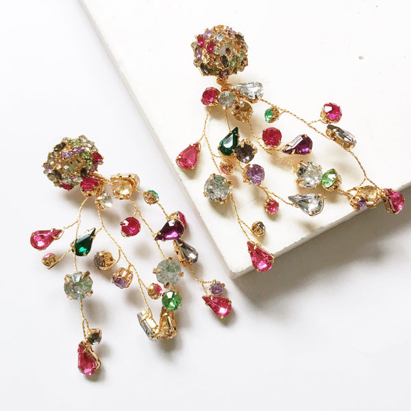Earrings Colorful Diamond Earrings Colorful Crystal Earrings