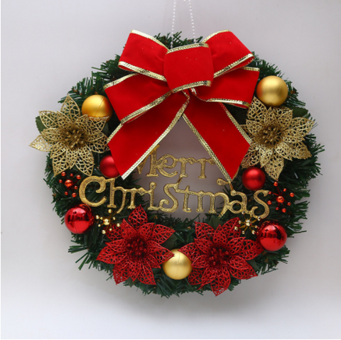 Christmas Decorations Christmas Wreath Christmas Decoration Double Bell Rattan Wreath Hanging Christmas Scene Layout Props