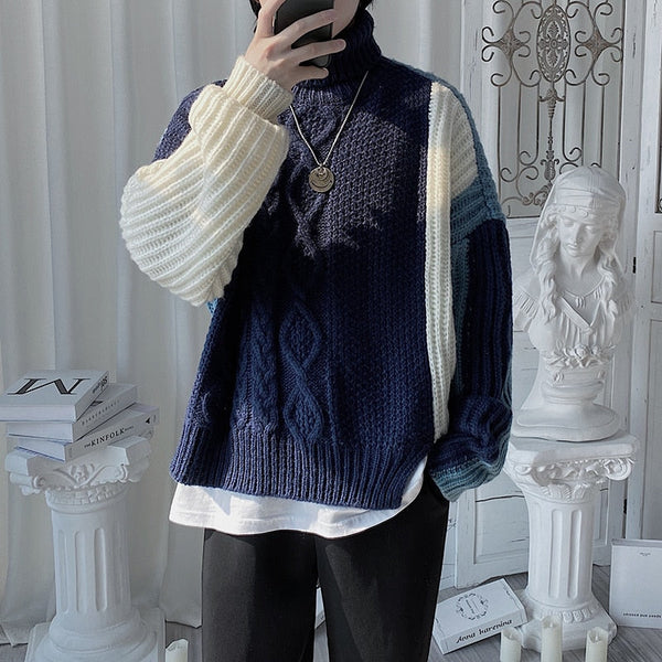 Knitted Sweater Turtleneck Collar