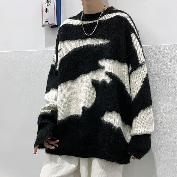 Winter Streetwear Knitted Oversized Male Sweater
