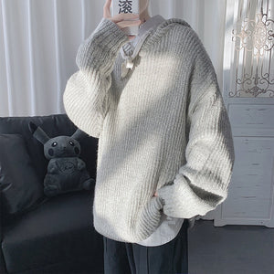 Hooded Casual Knitted Oversized Sweater