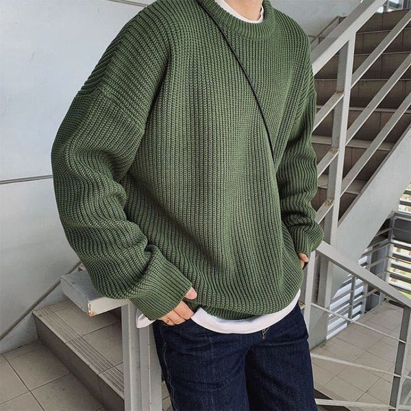 Casual Knitted Oversized Male Sweater