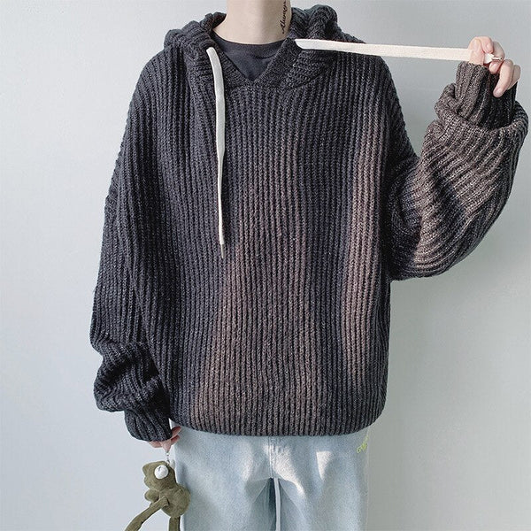 Hooded Casual Knitted Oversized Sweater