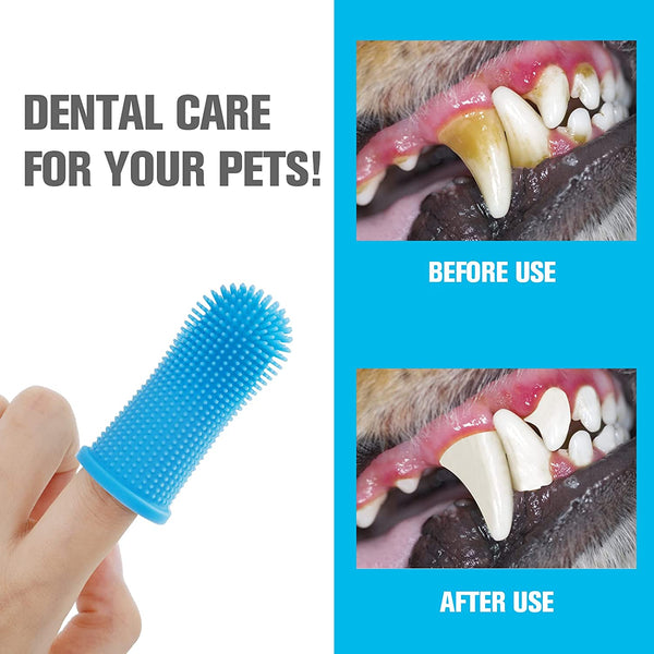 Dog Super Soft Pet Finger Toothbrush Teeth Cleaning Bad Breath Care Nontoxic Silicone Tooth Brush Tool Dog Cat Cleaning Supplies