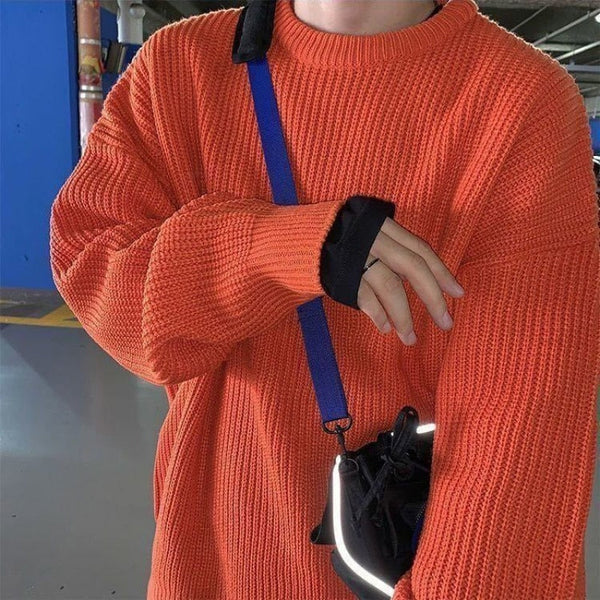 Casual Knitted Oversized Male Sweater
