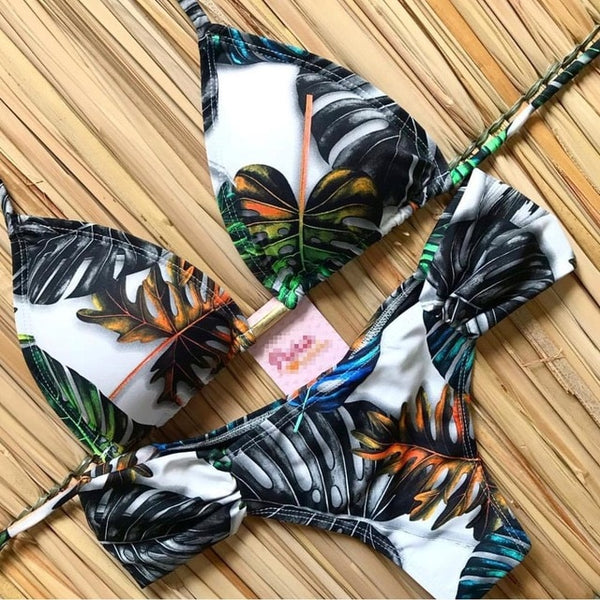 2019 Hot Micro Bikini Push Up Sexy Swimwear Women Printed Summer Swimsuit Beachwear Brazillian Bikini Set Push Up Bathing Suit