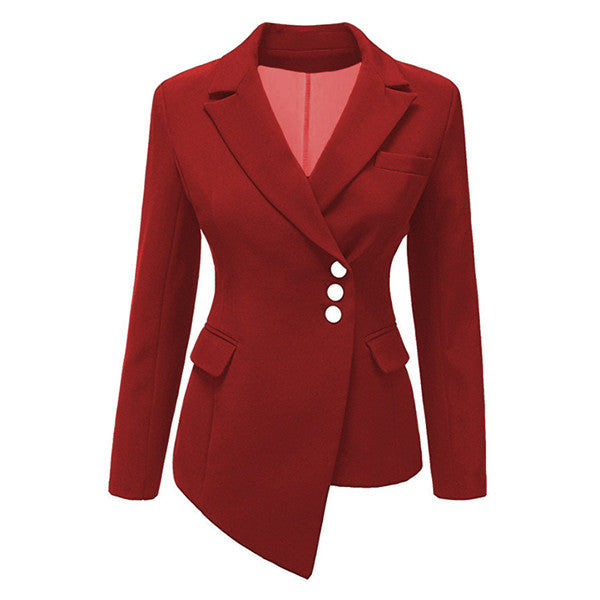 Daily suit OWLPRINCESS Plus Size  Business Blazer Black Blazer Mujer Irregular Ladies  Blazer Slim Short Suit Coat blazer