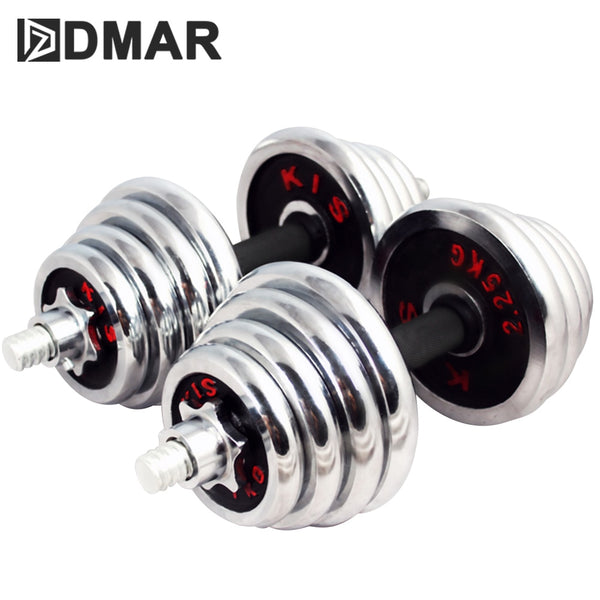 DMAR 20kg Electroplate Dumbbells Set Weights For Fitness Weightlifting Crossfit quipment Barbell Gym Muscle Strength Exercise