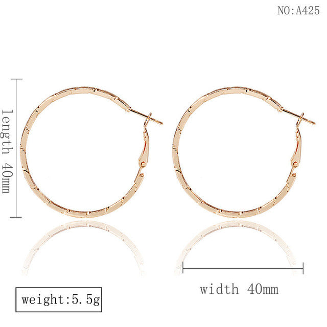 DoreenBeads Fashion Hoop Earrings For Women Based Alloy & Stainless Steel Ear Post Earrings Gold Circle Ring Gift 3cm Dia, 1Pair