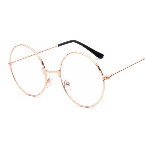 Vintage Style Women Popular Round Metal Clear Lens Glasses Frame Trendy Unisex Nerd Anti-radiation Spectacles Eyeglass Frame